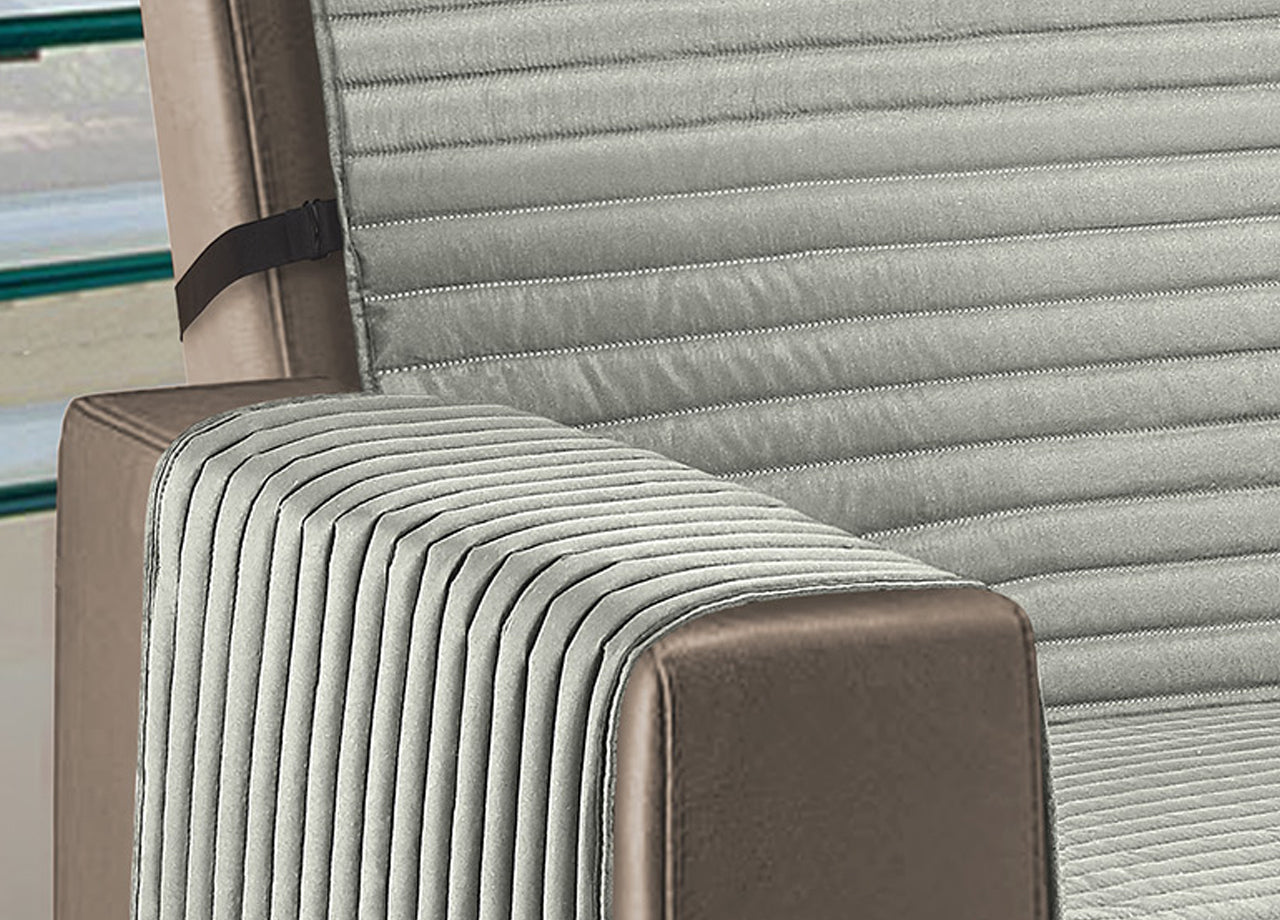 Copridivano/poltrona Imbottito Trapuntato Antimacchia Sofà Cover Impermeabile - Poltrona - Grigio-Grigio