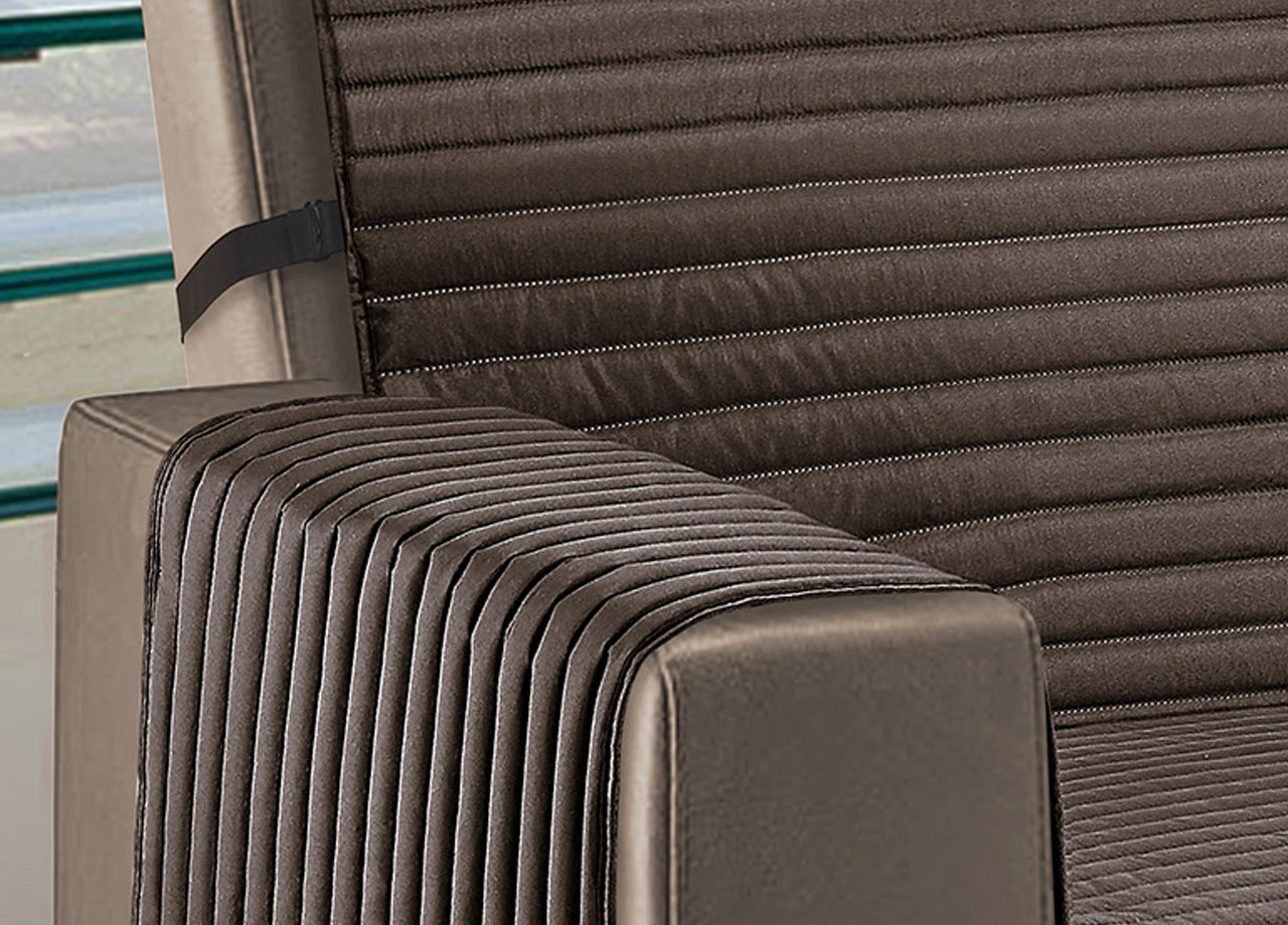 Copridivano/poltrona Imbottito Trapuntato Antimacchia Sofà Cover Impermeabile - 2 Posti - Marrone-Beige