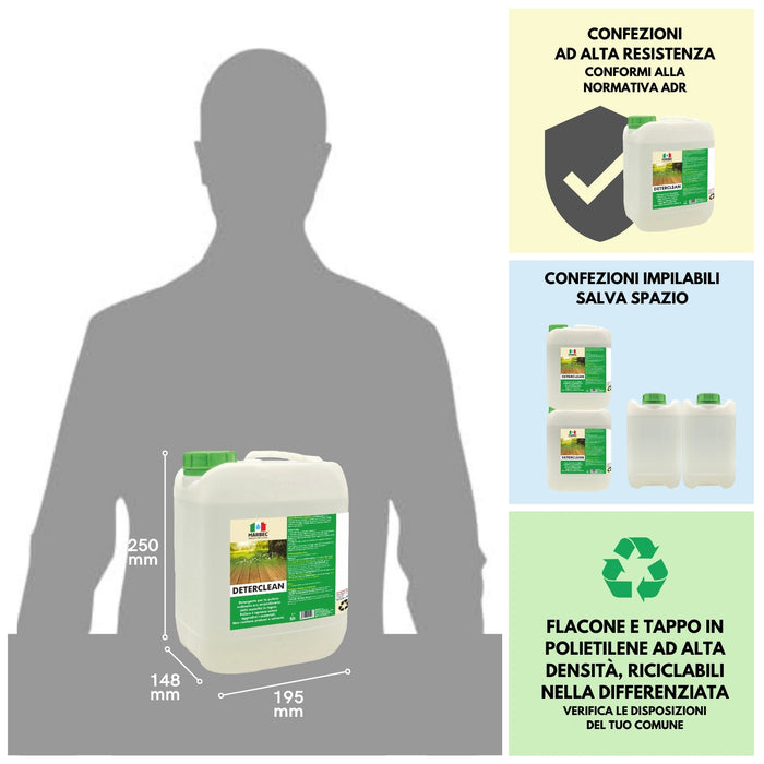 Detergente per pavimenti in legno DETERCLEAN   5LTx4Pz