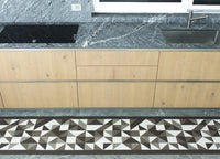 Tappeto Passatoia Cucina Antiscivolo In Tessuto Jacquard Disegno Origami Fango - 57x50 - Fango