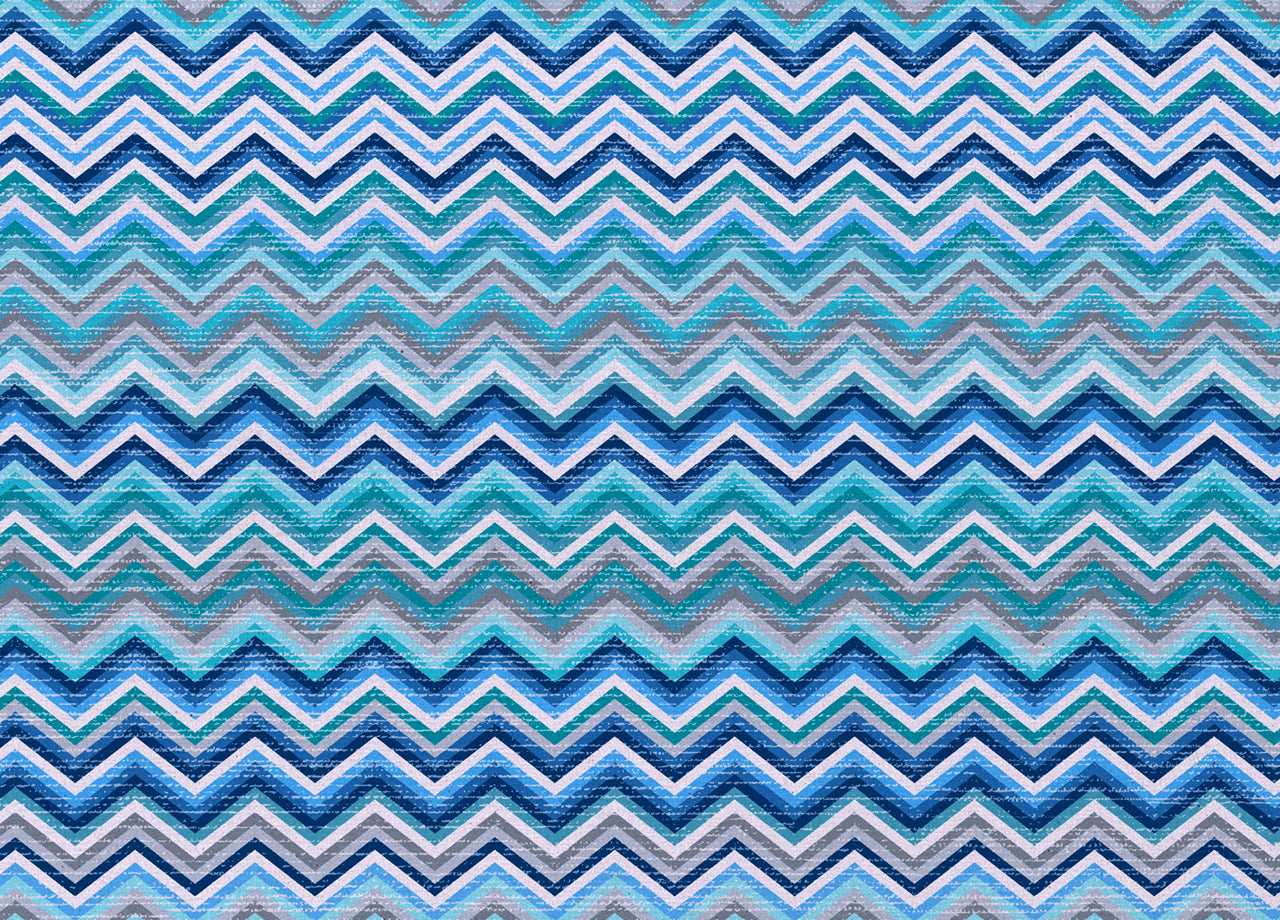 Copriletto Tessuto Piquet Primavera Estate In 100% Cotone Disegno Baia - Matrimoniale - Azzurro