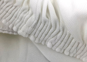 Copridivano Tinta Unita Elasticizzato Antimacchia Modello Sagomato Colore Bianco - Poltrona - Bianco