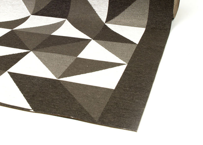 Tappeto Passatoia Cucina Antiscivolo In Tessuto Jacquard Disegno Origami Fango - 57x50 - Fango