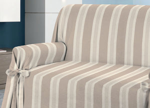 Copridivano Fodera Telo Protezione Divano Con Laccetti Fiocco Varie Fantasie - 2 Posti - Granc Beige