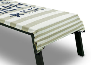 Telo Mare Lettino Spiaggia Piscina Con Cuscino E Tasche Happy Place Beige