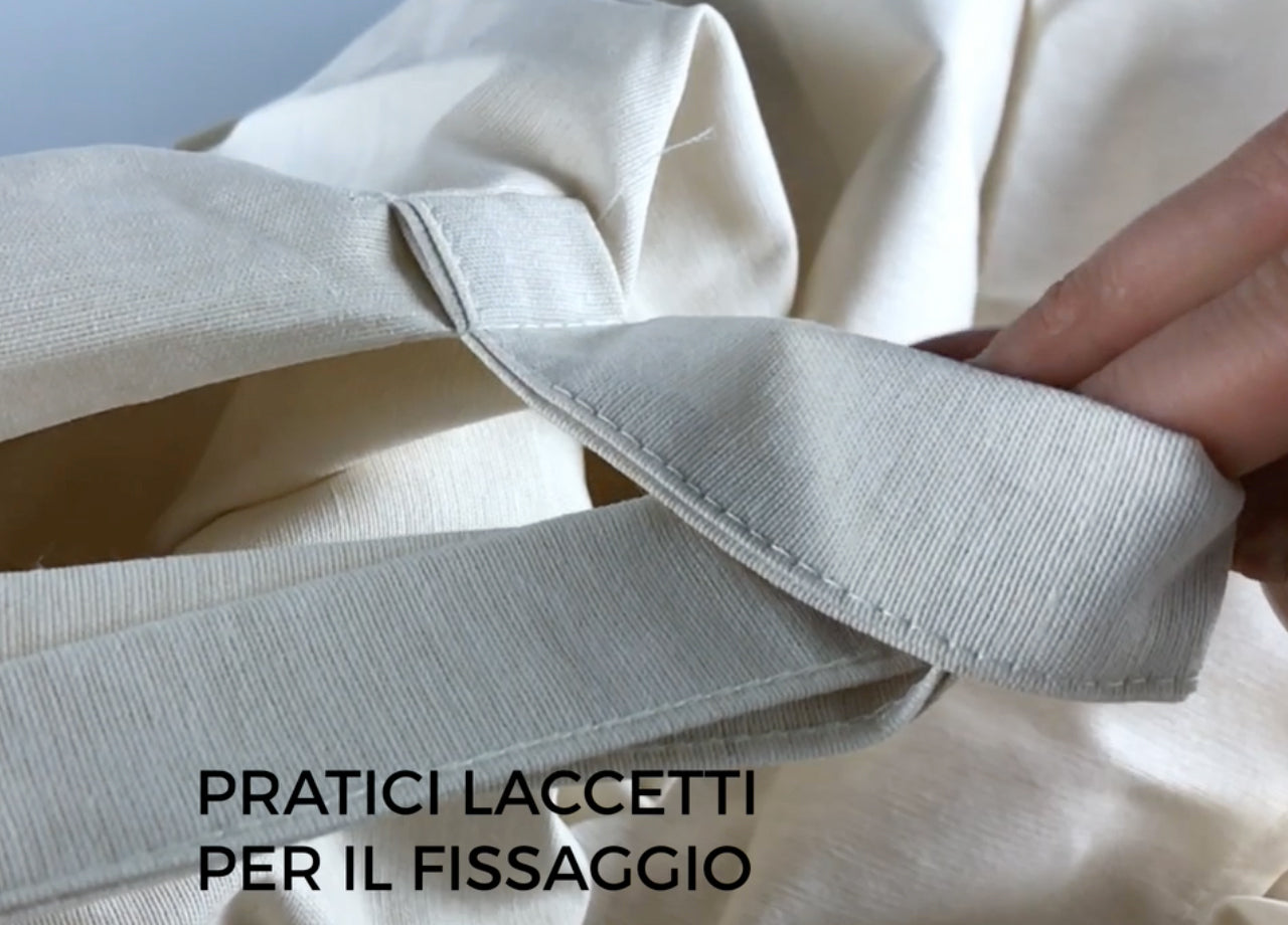 Copridivano Fodera Telo Protezione Divano Con Laccetti Fiocco Varie Fantasie - 2 Posti - Prez Beige