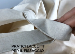 Copridivano Fodera Telo Protezione Divano Con Laccetti Fiocco Varie Fantasie - 2 Posti - Prez Beige