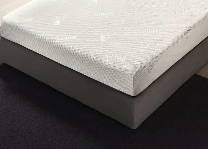 Coprimaterasso Imbottito Elasticizzato Anallergico Federe Cuscino Letto Made Italy - Singolo - Silver