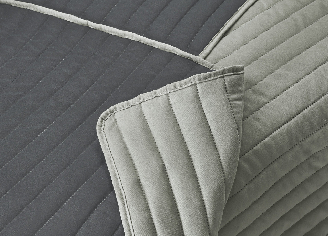 Copridivano/poltrona Imbottito Trapuntato Antimacchia Sofà Cover Impermeabile - Poltrona - Grigio-Grigio