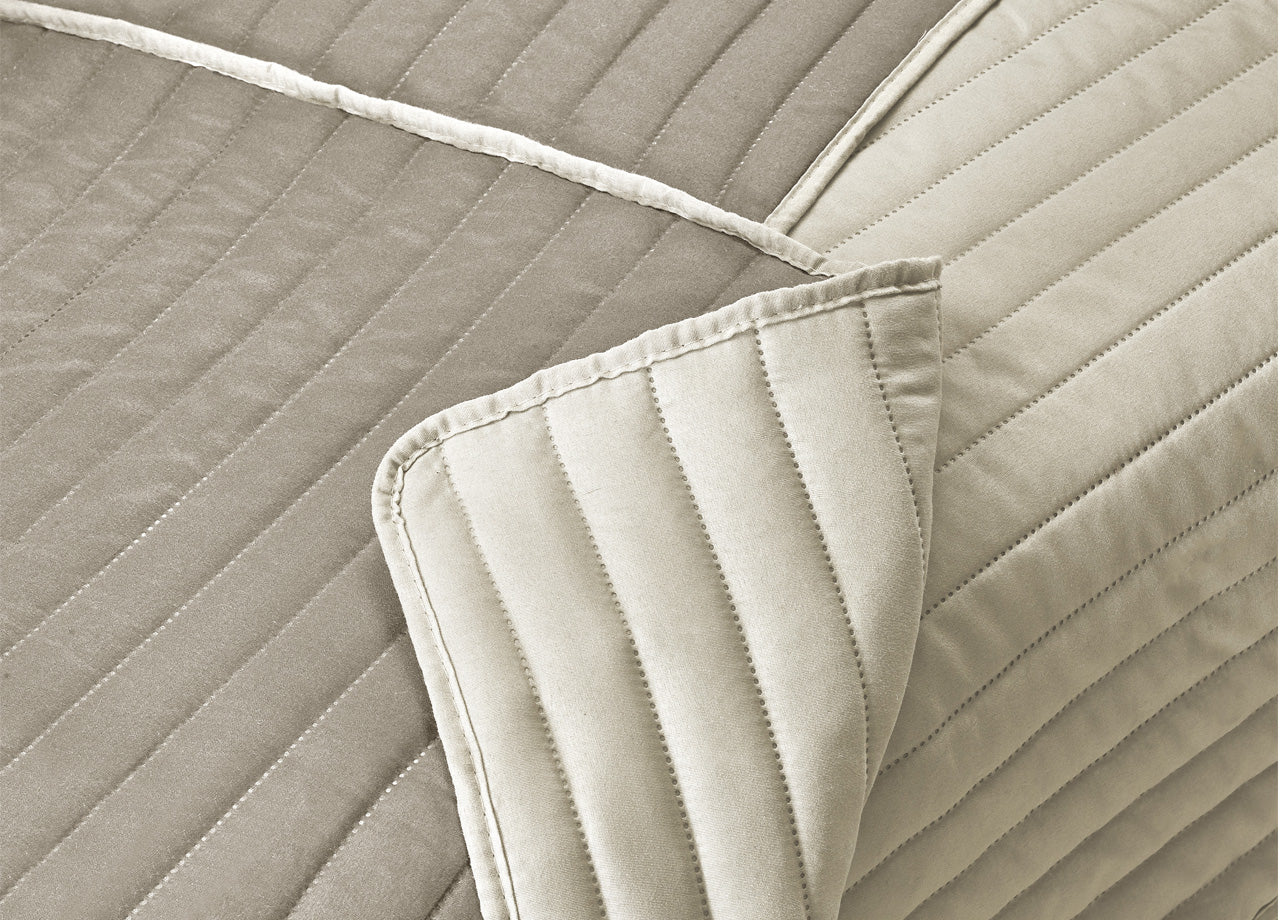Copridivano/poltrona Imbottito Trapuntato Antimacchia Sofà Cover Impermeabile - Poltrona - Tortora-Beige