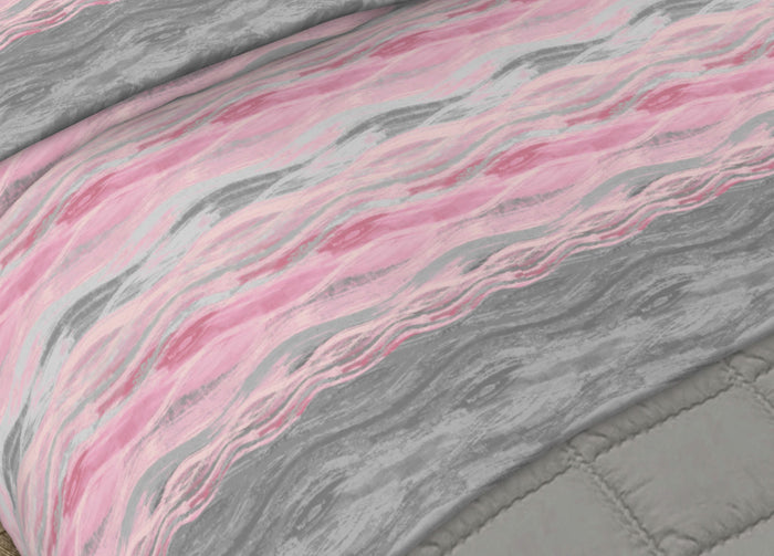 Completo Lenzuola 100% Cotone Made Italy Disegno Pretty - 1 Piazza e Mezza - Rosa