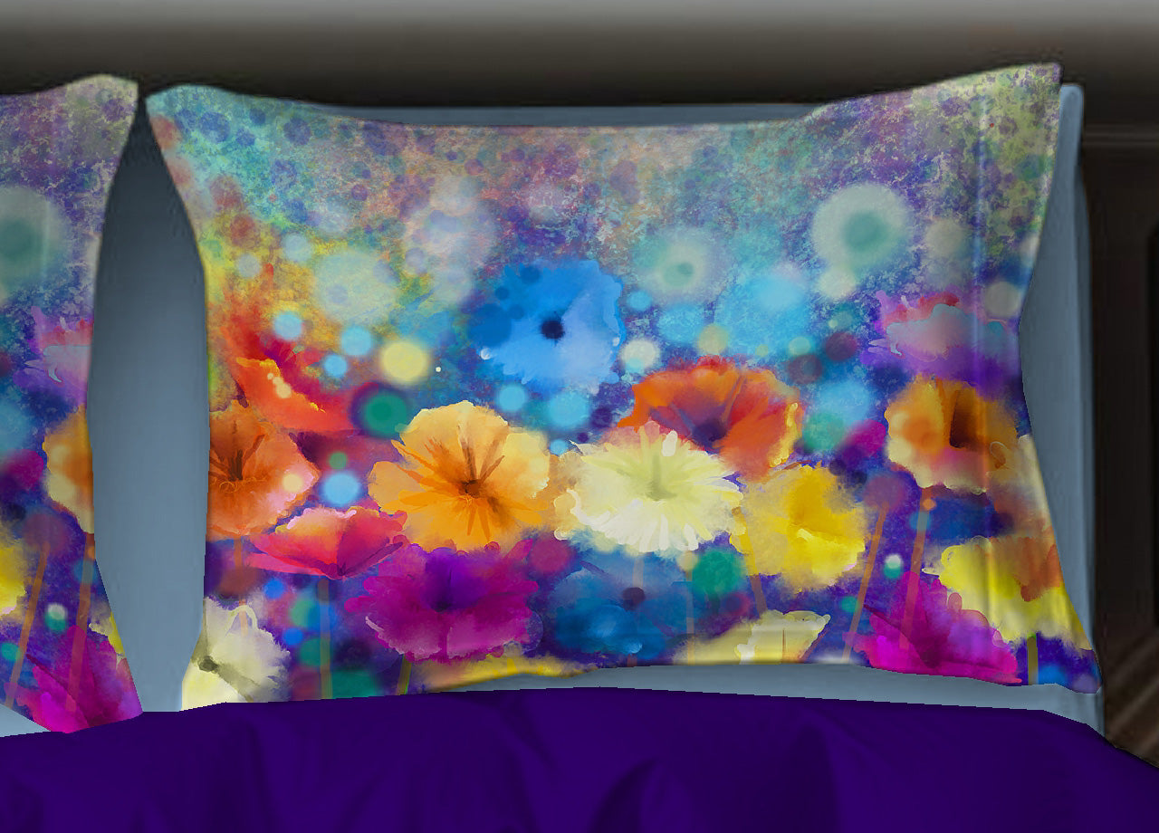 Copripiumino Matrimoniale Stampa Digitale Made Italy 100% Cotone Garden