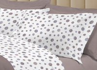 Completo Lenzuola Letto 100% Cotone Made Italy 3027 Disegno Dandy - Piazza E Mezza - Beige