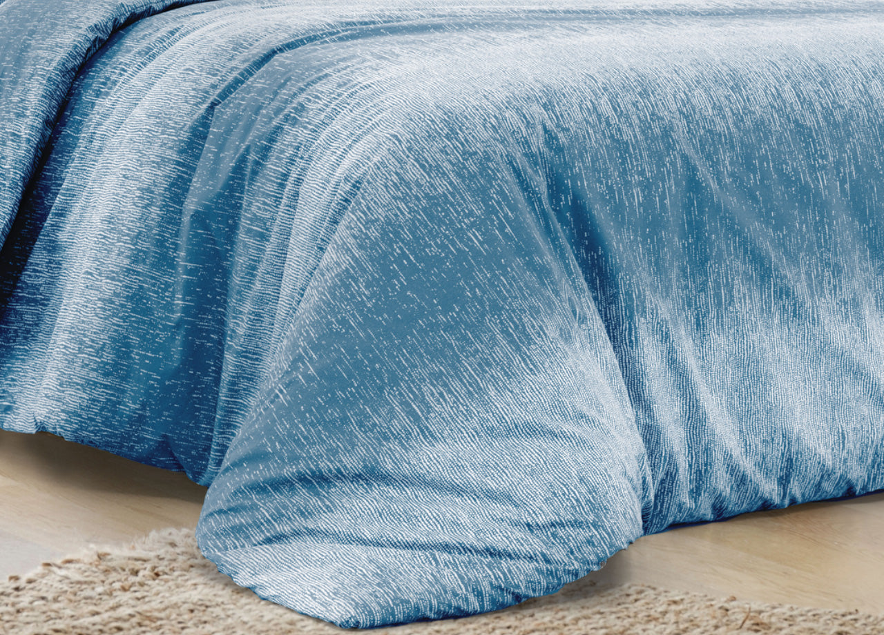 Completo Lenzuola Letto 100% Cotone Made In Italy Disegno Drops - Piazza e Mezza - Ottanio