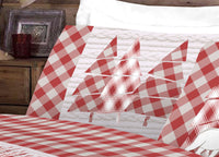 Completo Lenzuola Flanella Pensieri Delicati 100% Cotone Disegno Canada - Singolo - Rosso