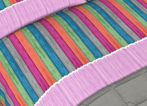 Completo Lenzuola 100% Cotone Made Italy Disegno Multicolor - 1 Piazza e Mezza - Rosa