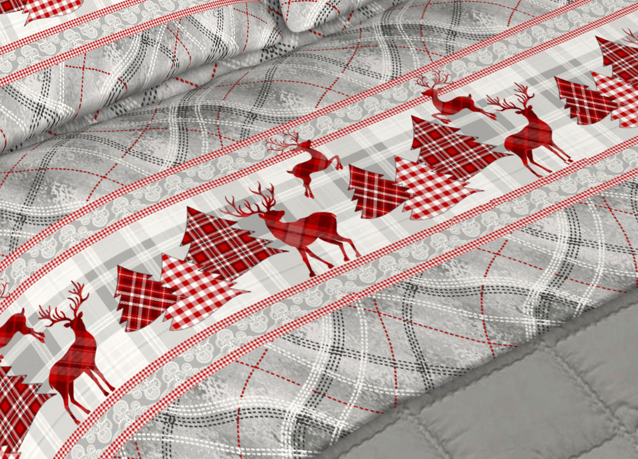 Completo Lenzuola In Morbida Flanella Made Italy Disegno Tirolo C.N - 1 Piazza E Mezza - Tirolo