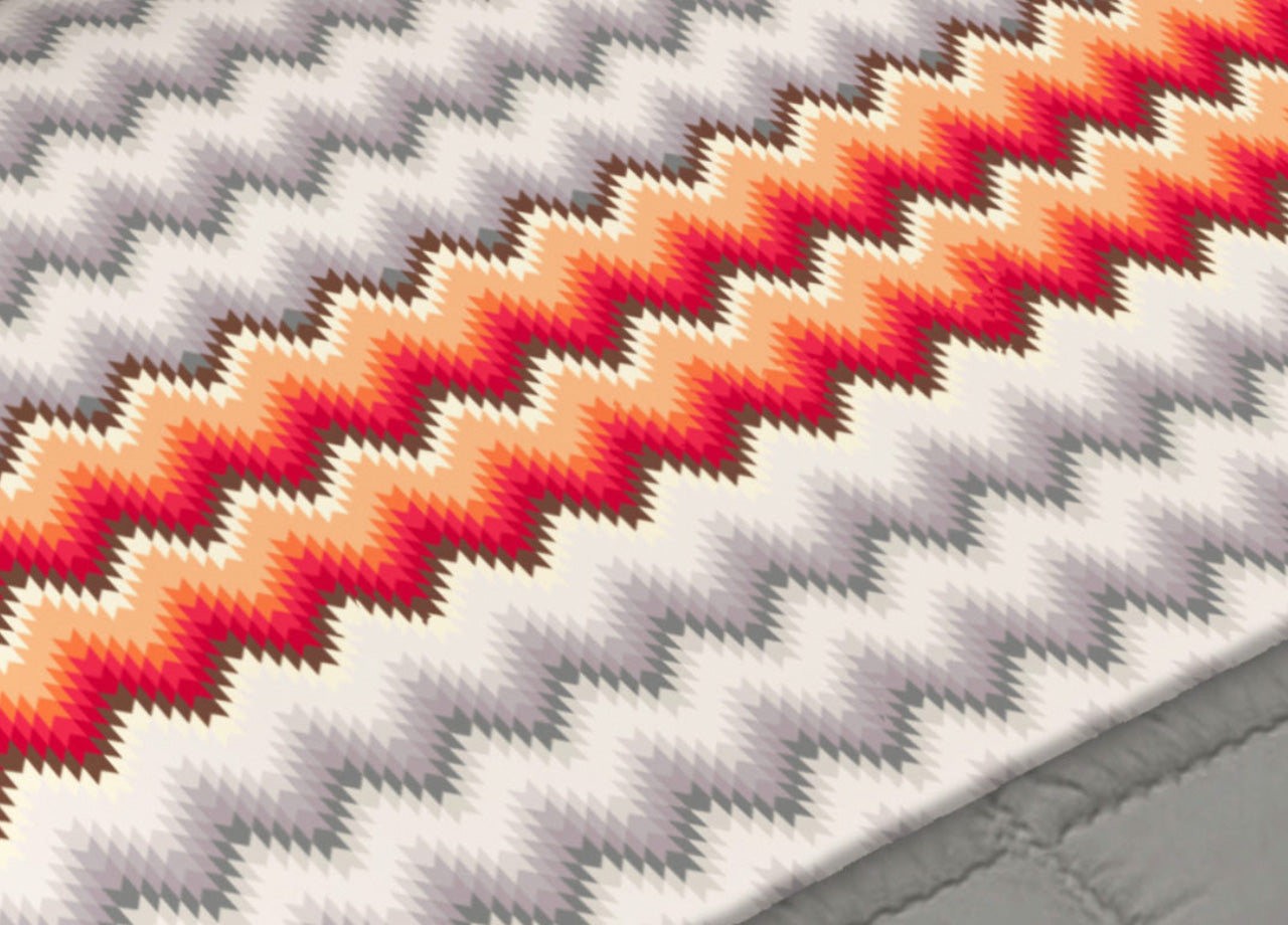 Completo Lenzuola Letto 100% Cotone Made Italy Disegno Trek CN - Matrimoniale - Arancio