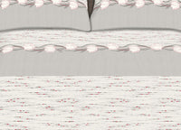 Completo Lenzuola Stiro Facile 100% Cotone Made Italy Effetto Seta Disegno Tulip - Matrimoniale - Grigio