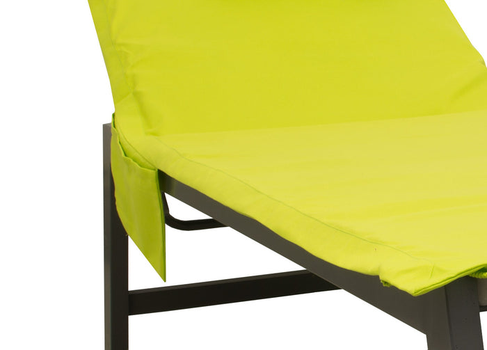 Lettino Mare Microfibra Lettino Con Cuscino E Tasche Modello Fluo - Lettino - Verde