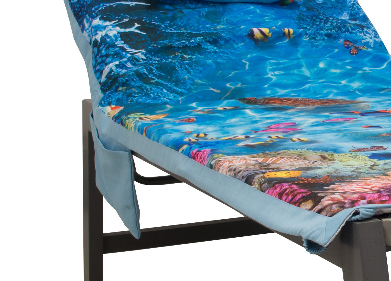 Lettino Mare Microfibra Lettino Con Cuscino E Tasche Modello Trip - Lettino - Mare