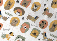 Completo Lenzuola Letto Morbida Flanella 100% Cotone Dis. Cani - Piazza E Mezza - Cani