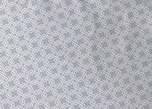 Completo Lenzuola Letto In 100% Cotone Made Italy Disegno Catena - Singolo - Grigio