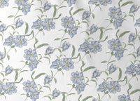 Sacco Copripiumino In 100% Cotone Made Italy Disegno Magnolia - Singolo - Azzurro