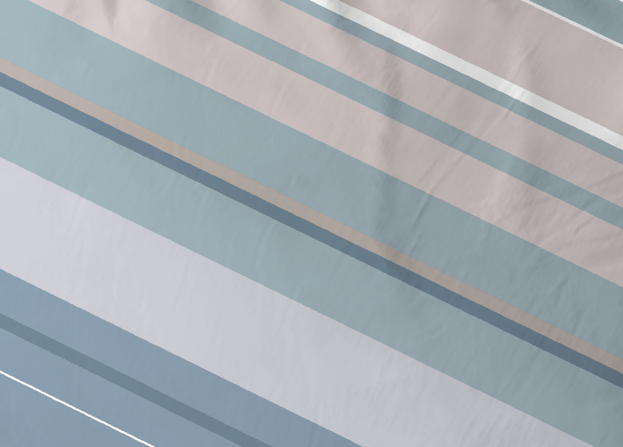 Completo Lenzuola Letto In 100% Cotone Made Italy Disegno Scia - Singolo - Azzurro