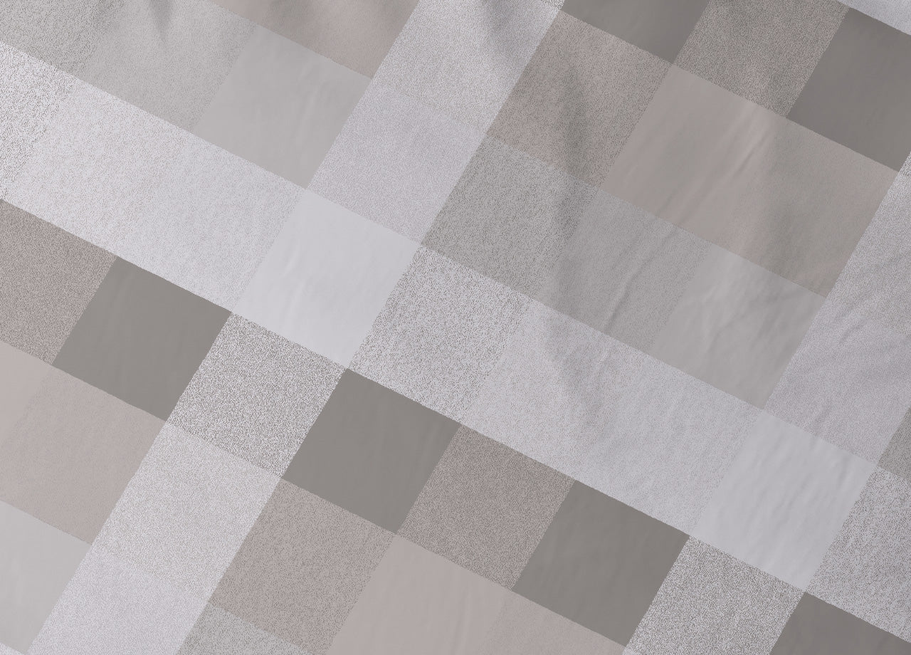 Completo Lenzuola In 100% Cotone Made Italy Disegno Scotland - Piazza E Mezza - Beige