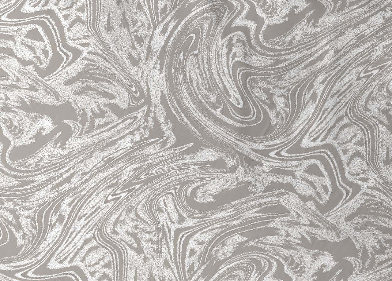 Completo Lenzuola Letto In 100% Cotone Made Italy Disegno Splash - Matrimoniale - Beige