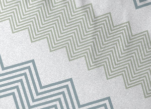 Completo Lenzuola Letto In 100% Cotone Made Italy Disegno Zig Zag - Singolo - Verde