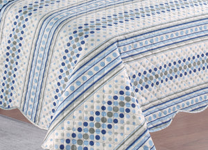 Copriletto Trapuntato Quilt Estivo Piumino 100gr/mq Disegno Pinsonic Sphere - Matrimoniale - Blu