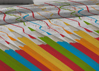 Copriletto Piquet Primavera Estate 100% Cotone Disegno Matitoni - Piazza e Mezza - Arancio