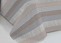 Copriletto Piquet Primavera Estate 100% Cotone Disegno Azteco - Piazza e Mezza - Beige