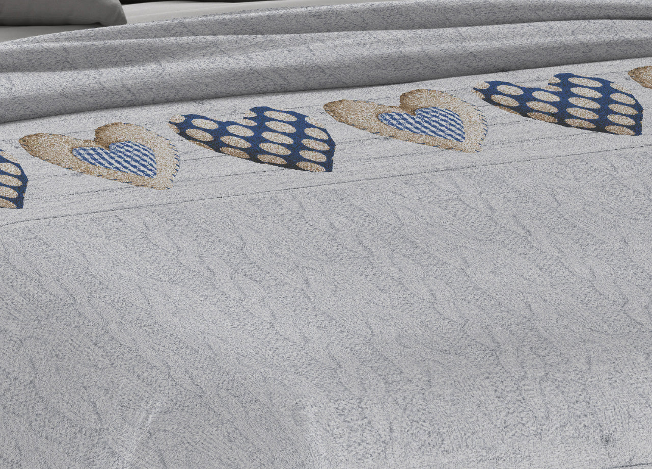 Copriletto Piquet Primavera Estate 100% Cotone Disegno New Orsetti - Singolo - Blu