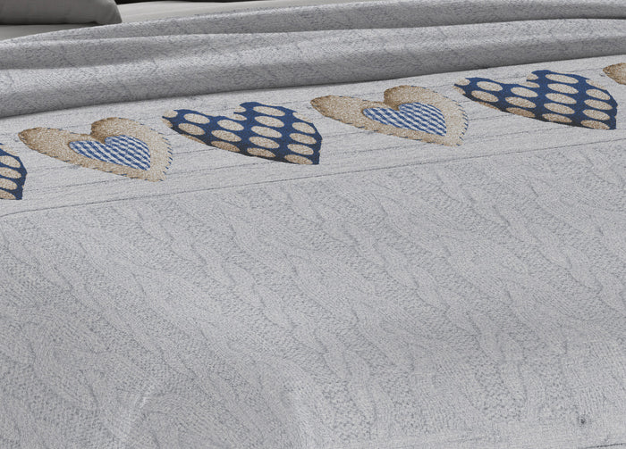 Copriletto Piquet Primavera Estate 100% Cotone Disegno New Orsetti - Singolo - Blu