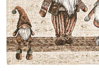 Tovaglia Centrino Runner Tavolo Fantasie Natalizie Centrotavola Cinigliato Made Italy - 40x130 - Elfo Marrone