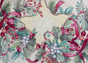 Tovaglia Natale Centrino Runner Centrotavola Natalizio Gobelin Silver Stella 1310 - 100x100 - Silver Stella