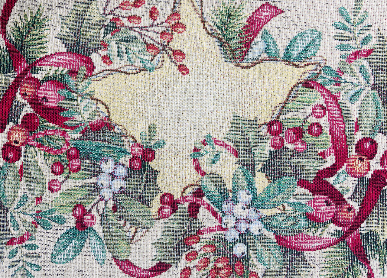 Tovaglia Natale Centrino Runner Centrotavola Natalizio Gobelin Silver Stella 1310 - 45x140 - Silver Stella