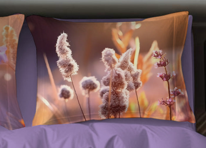 Copripiumino Matrimoniale Stampa Digitale In 100% Cotone Disegno Spiga