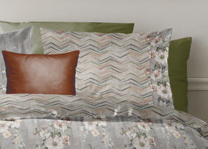 Copripiumino Double Face Matrimoniale Digitale Cotone Percalle Loft Natural