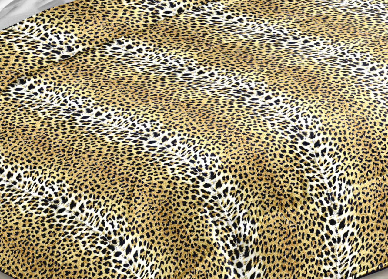 Trapunta Piumone Invernale Imbottita 300gr Microfibra Diadema Dis. Leopardato - Piazza E Mezza - D15