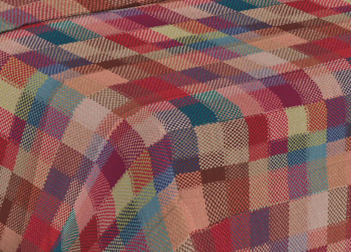 Trapunta Piumone Invernale Imbottita 300gr Microfibra Diadema Quadri - Piazza E Mezza - D21 Fucsia