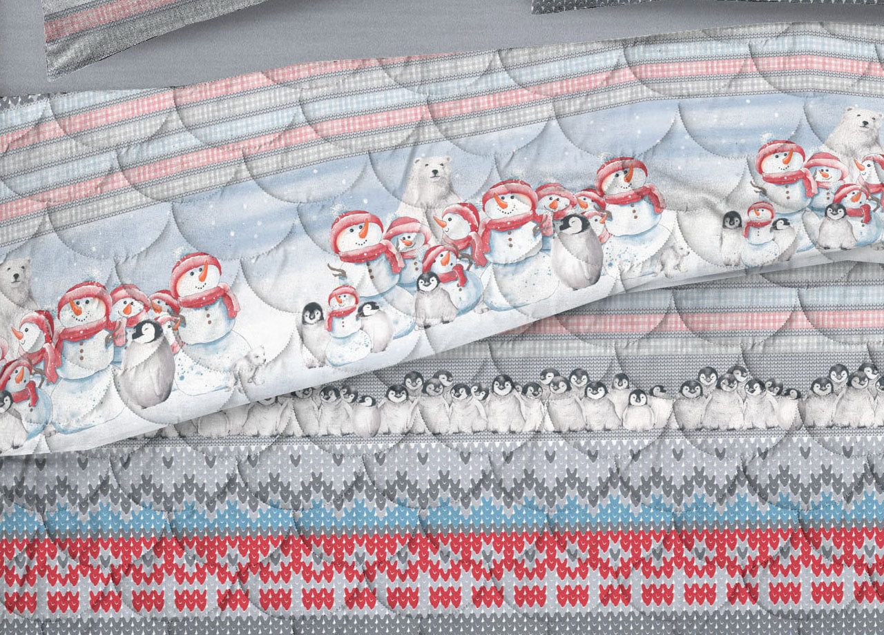 Trapunta Piumone Invernale Linea Pensieri Delicati Disegno Inverno Polare - Singolo - Rosso