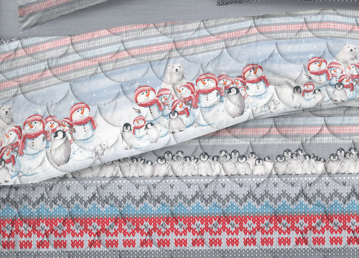 Trapunta Piumone Invernale Linea Pensieri Delicati Disegno Inverno Polare - Singolo - Rosso