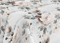 Trapunta Piumone Invernale Imbottita 300gr Microfibra Diadema Flower - Piazza E Mezza - D13 Grigio