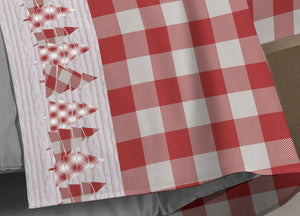 Completo Lenzuola Flanella Pensieri Delicati 100% Cotone Disegno Canada - Singolo - Rosso