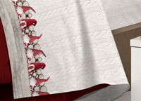 Completo Lenzuola Flanella Pensieri Delicati 100% Cotone Disegno Gnomi - Piazza E Mezza - Rosso