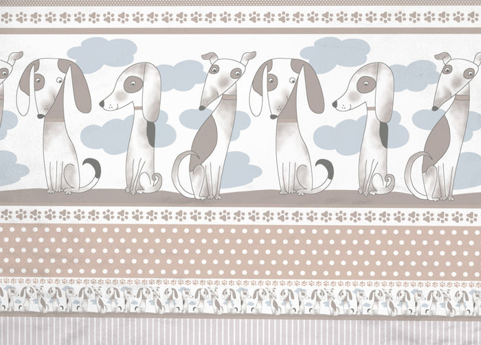 Copripiumino Sacco Piumone Pensieri Delicati Cotone Disegno Bau Bau - Singolo - Grigio